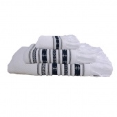 Набор из 3 полотенец Marine Business Santorini Anchors White 33x50/50х100/70x140 см