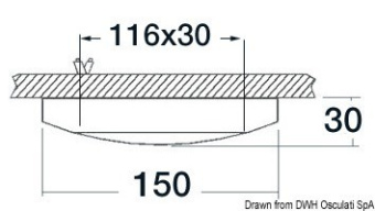 Накладной галогенный светильник Polaris 12В IP56 AISI 316 FLUSH MOUNT