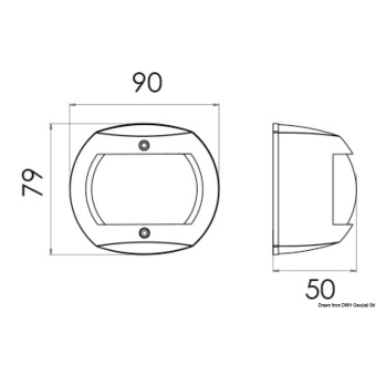 Osculati 11.440.11 - Бортовой огонь Sphera Design Classic 20 LED красный 112,5° 12 В 0,8 Вт 90 x 79 x 50 мм в белом корпусе для судов до 20 м