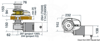 Osculati 02.432.21-08 - Шпиль LOFRANS' Project 1000W из хромированной латуни, 24V, Низкий, 8 мм (1 компл. по 1 шт.)