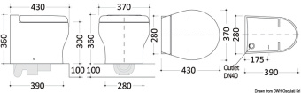 Osculati 50.227.34 - Унитаз Tecma Elegance Short 2G 12V Deep Bowl Touch