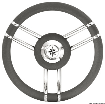 Osculati 45.178.12 - Рулевое колесо Apollo нержавеющая сталь + полиуретан Ø 350 мм серый 