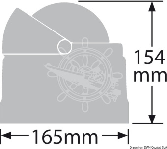 Osculati 25.084.51 - Компас RITCHIE Wheelmark 4'' 1/2 (114 мм), с нактоузом, Черный-черный 