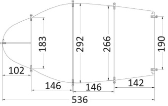 Osculati 46.503.03 - Брезент серый для открытых судов с центральным расположением рулевой стойки/мостика с ветровым стеклом 427/488 x 210 см 300D 