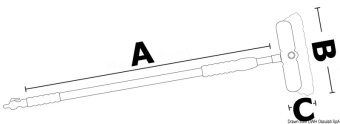 Osculati 36.191.03 - Телескопическая щетка MAFRAST из анодированного алюминия с фитингом для подачи воды 117/180 см с пятью углами 