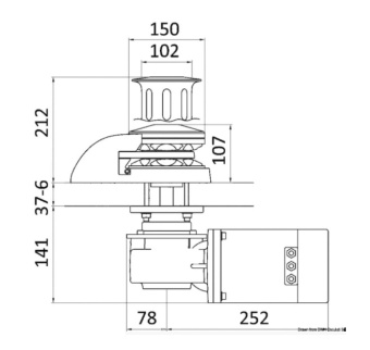 Osculati 02.405.03 - Лебедка Orchid ITALWINCH 24V-2000W с барабаном-12мм